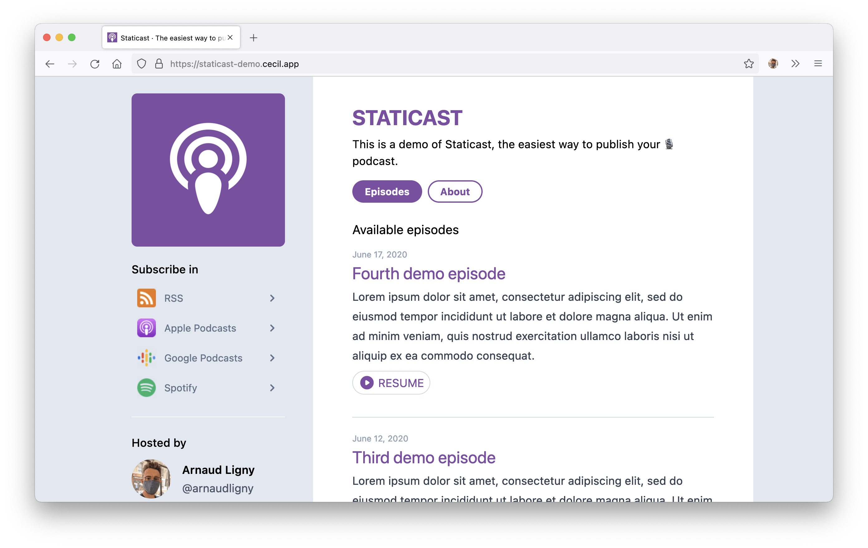 Broadcast your podcast simply