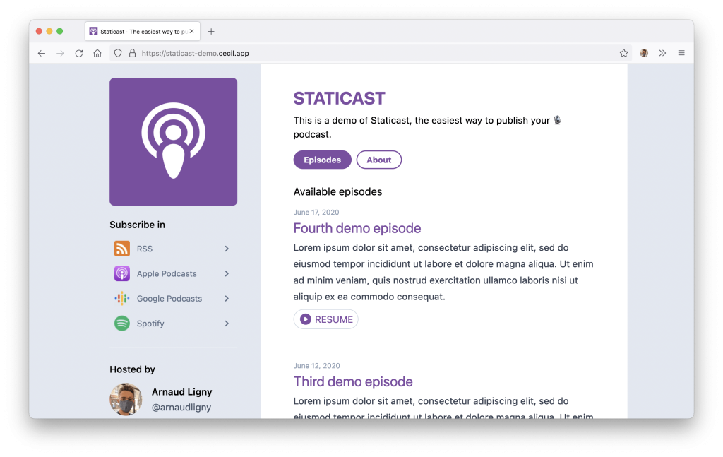 Broadcast your podcast simply