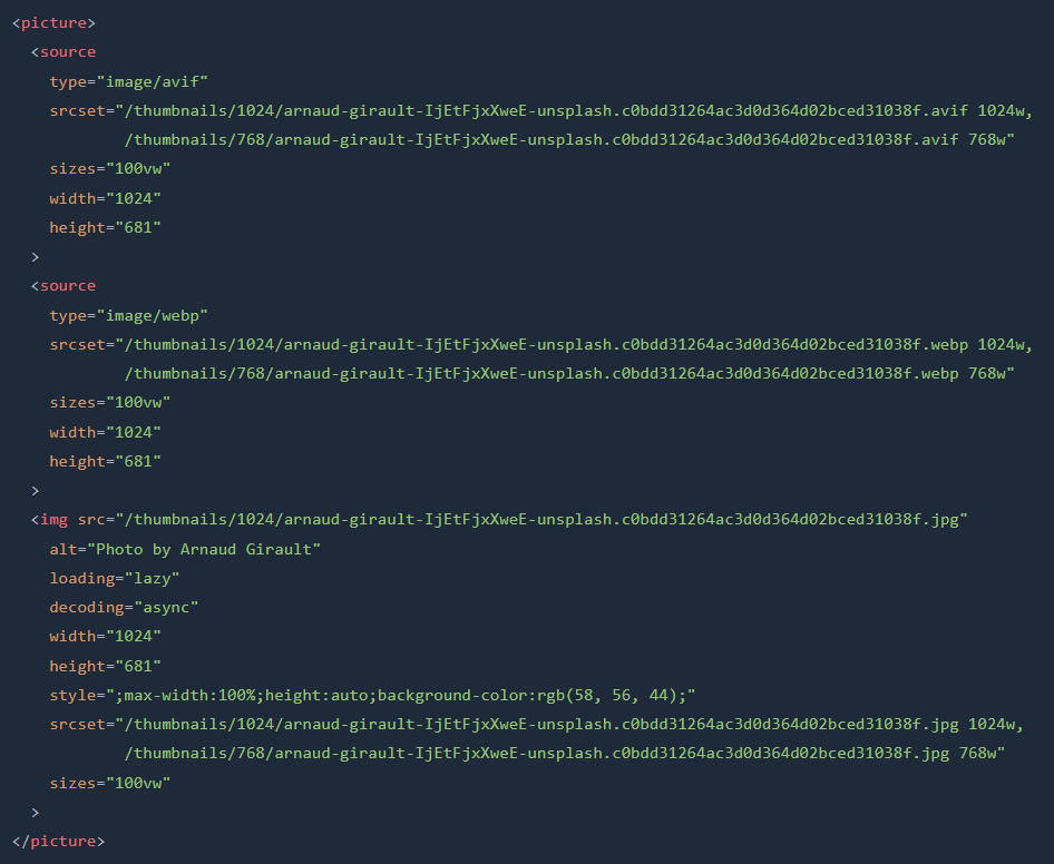 Images adaptatives automatiques