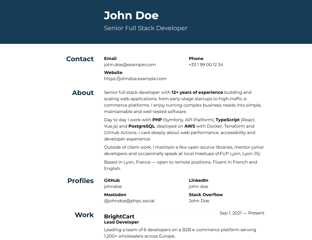 theme-resume's screenshot